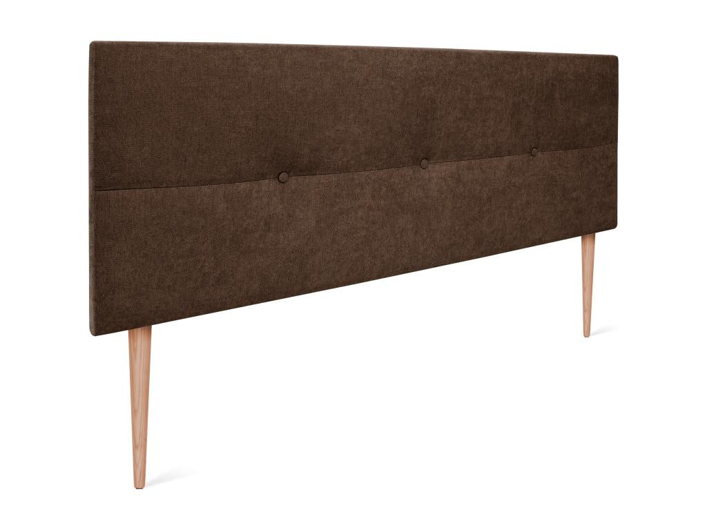 Domopure Aqualine Fabric Headboard with Buttons 150x105cm with Legs for 150cm Beds - Brown JZFQ50860