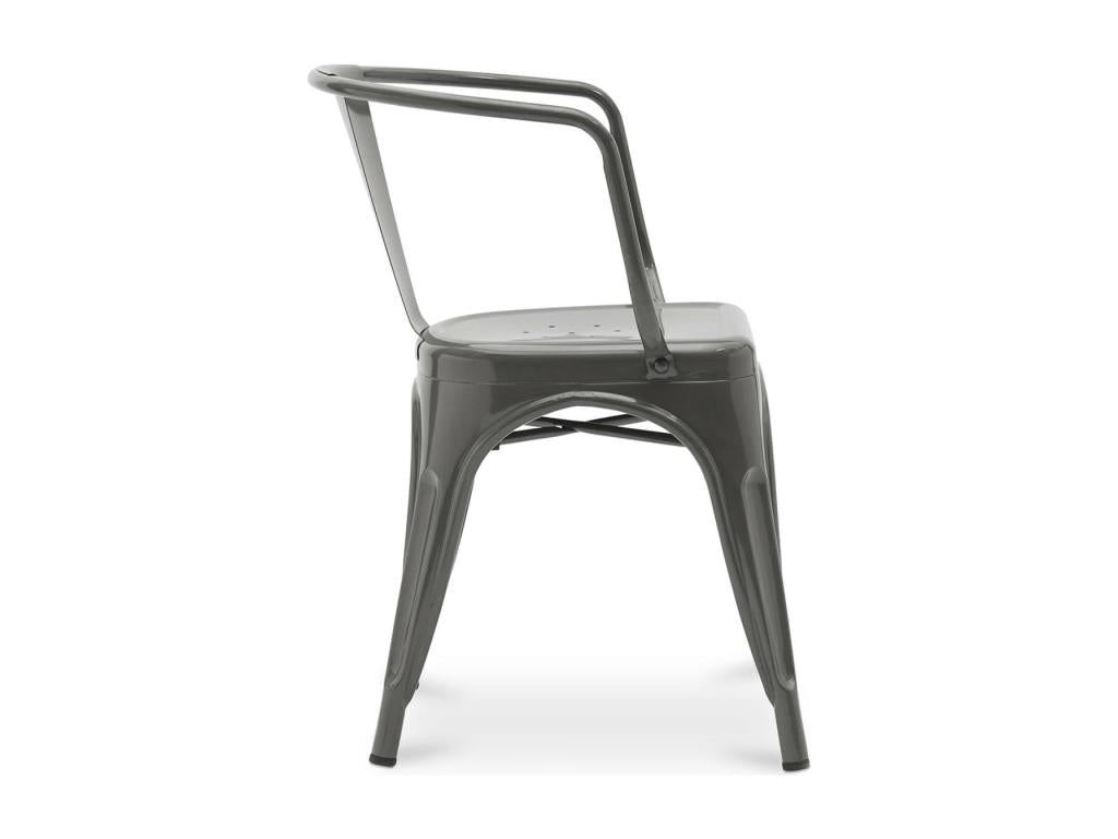 Domopure industrial chair with polished steel armrests -- Turquoise Blue color NEBE21394