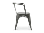 Domopure industrial chair with polished steel armrests -- Turquoise Blue color NEBE21394