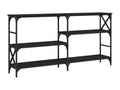 Black console table 150x29x76.5 engineered wood UCOM60478