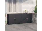 Armoire de rangement jardin Noir 198x55.5x80 Résine tressée HWCT57549