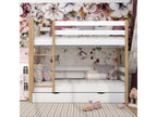 Wooden bunk bed - with drawer N01 White / Natural Oak 120x200 CQYX73821