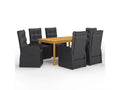 7-piece garden dining set, black, 60 TMCK14807