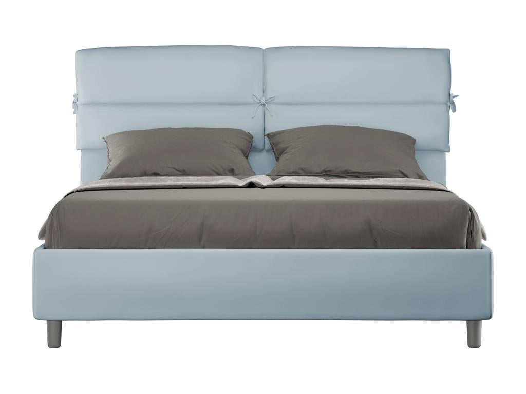 Chicyla NJOP81730 Upholstered Storage Bed 160x200cm Light Blue Microfiber