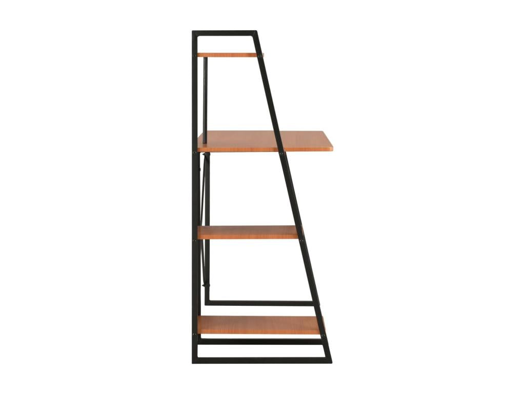 Desk with shelf, black and brown, 102x50x117 cm, OOOM25647