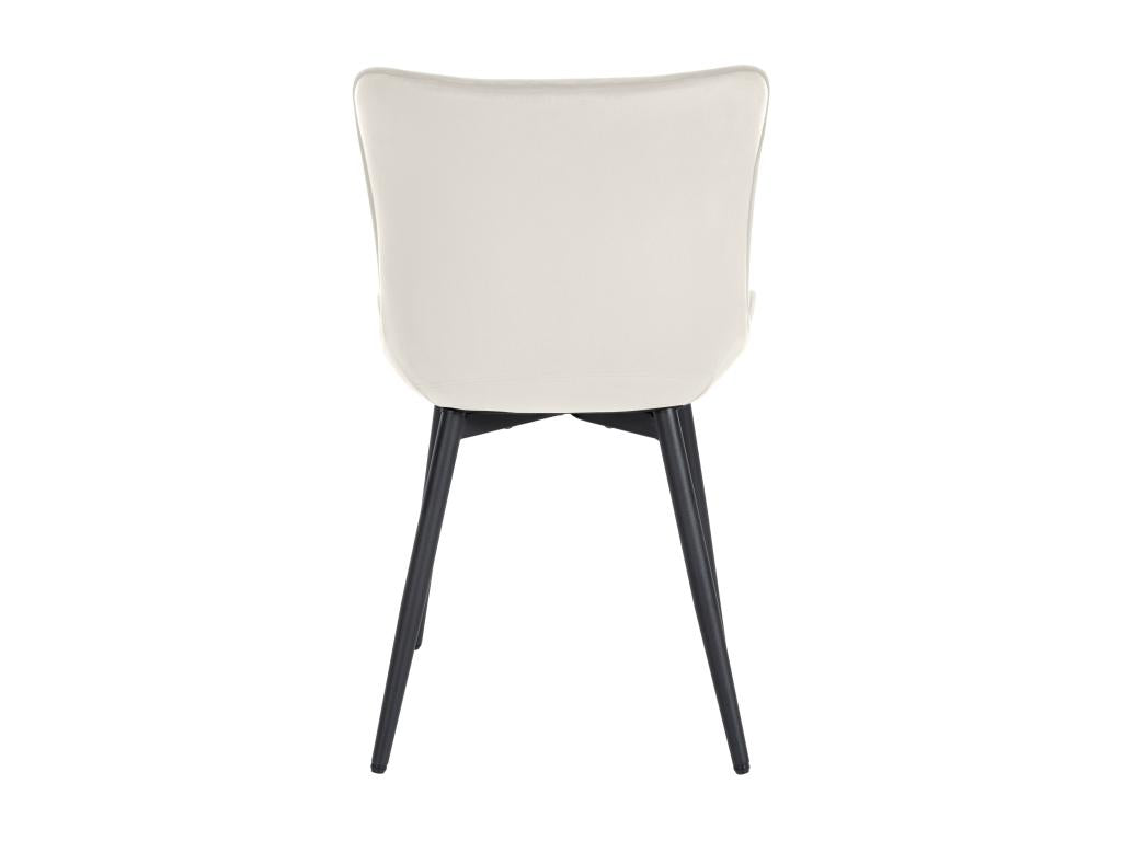 chaise salle à manger - Velours / Métal - Crème - Domopure JAFW35986
