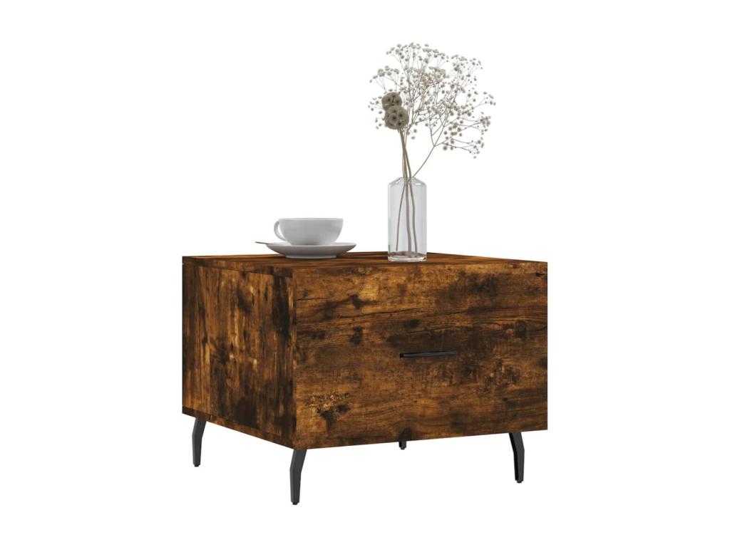 Tables basses 2 pcs chêne fumé 50x50x40 bois d'ingénierie JOFI08158