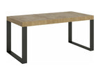 Domopure Extendable Dining Table - Brown - 4-Leg Base - 2 Thick Extension Leaves - Extends from 160 to 264cm UQZR60018