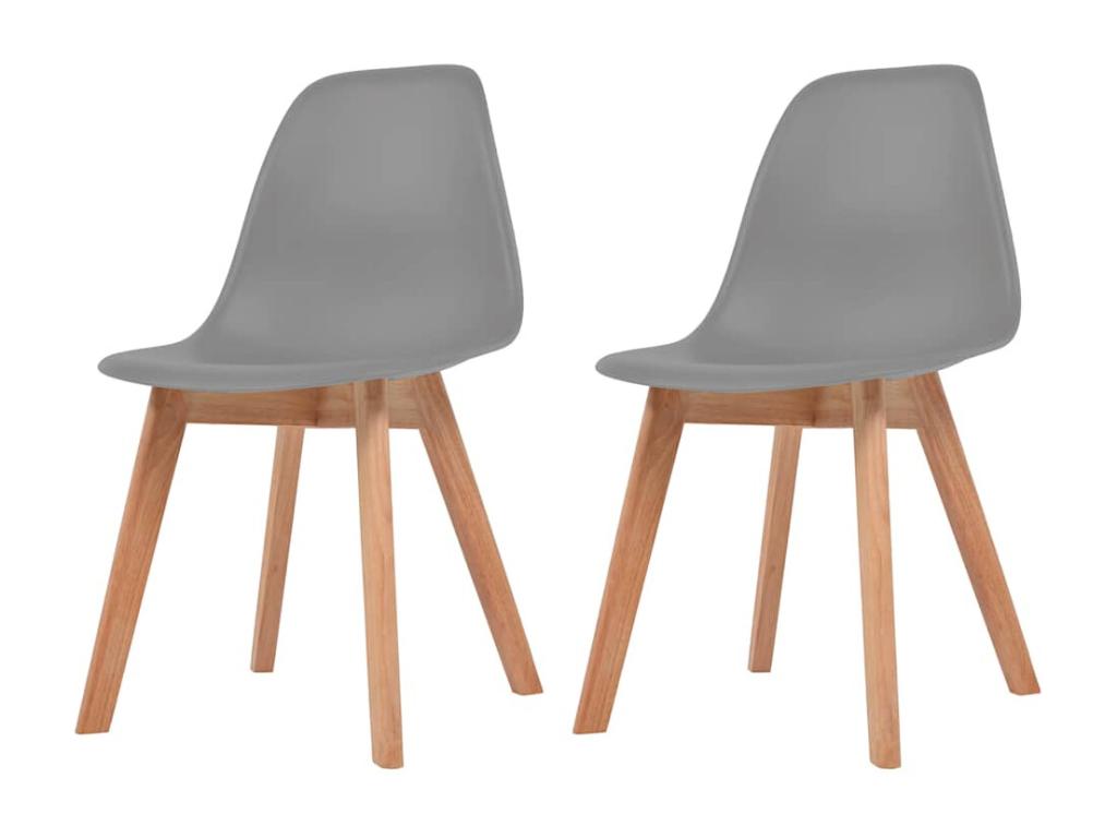 Chaises à manger lot de 2 Gris Plastique LLIE40714