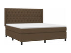 Domopure bed base with mattress and LED, dark brown, 160x200 cm, RCJG56580