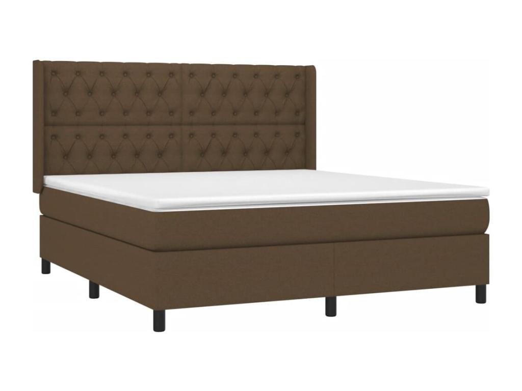 Domopure bed base with mattress and LED, dark brown, 160x200 cm, RCJG56580