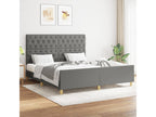 Bed with headboard, Dark Grey, 160x200 cm, Fabric SLCF38115