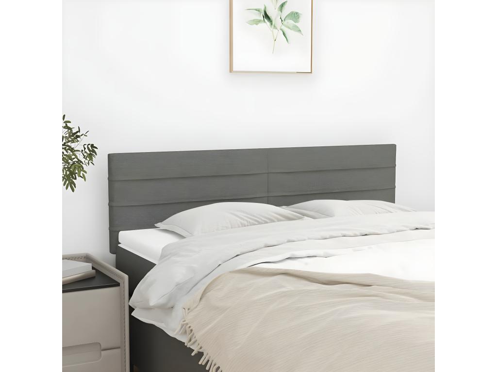 Têtes de lit 2 pcs Gris foncé 72x5x78/88 cm Tissu USAS39832