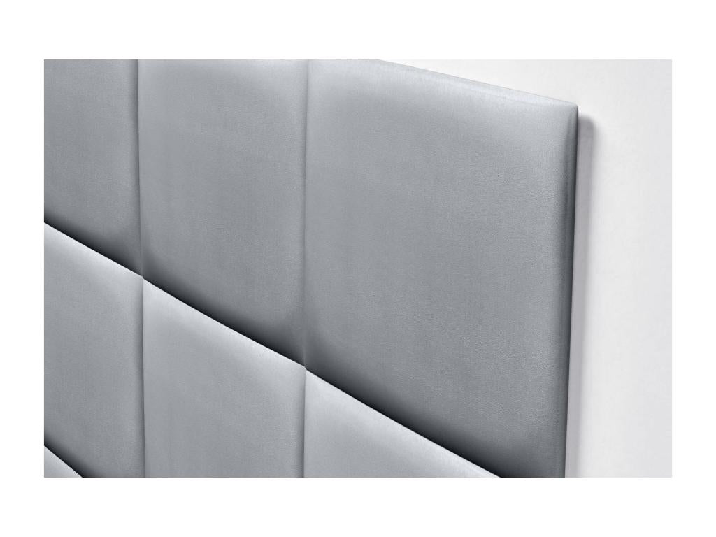 Domopure Upholstered Headboard in High-Quality Faux Leather, Domopure Interior Composed of Interchangeable Self-Adhesive Silver Panels, 160 cm, TGAQ87003