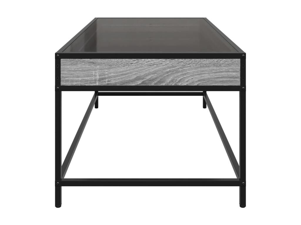 Domopure coffee table with infinity LED, grey, 90x50x41 cm, JYWX34093