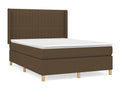 Upholstered bed base with mattress, dark brown, 140x200 cm, ZHTL92198