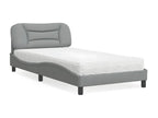 Bed with light grey mattress 100x200 cm fabric CQSG35242