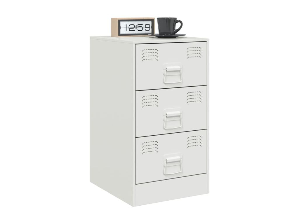 Domopure Premium - Tables de chevet 2 pcs blanc 34.5x39x62 cm acier IKDN41055