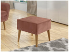Domopure 205 Pink Pouf 41x45x45cm Upholstery Wooden Legs XRHT60781