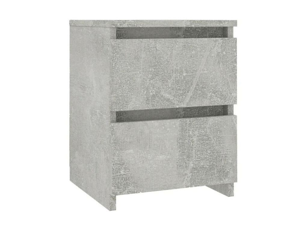 Table de chevet 2 tiroirs bois gris effet béton Ricio FFRC45244