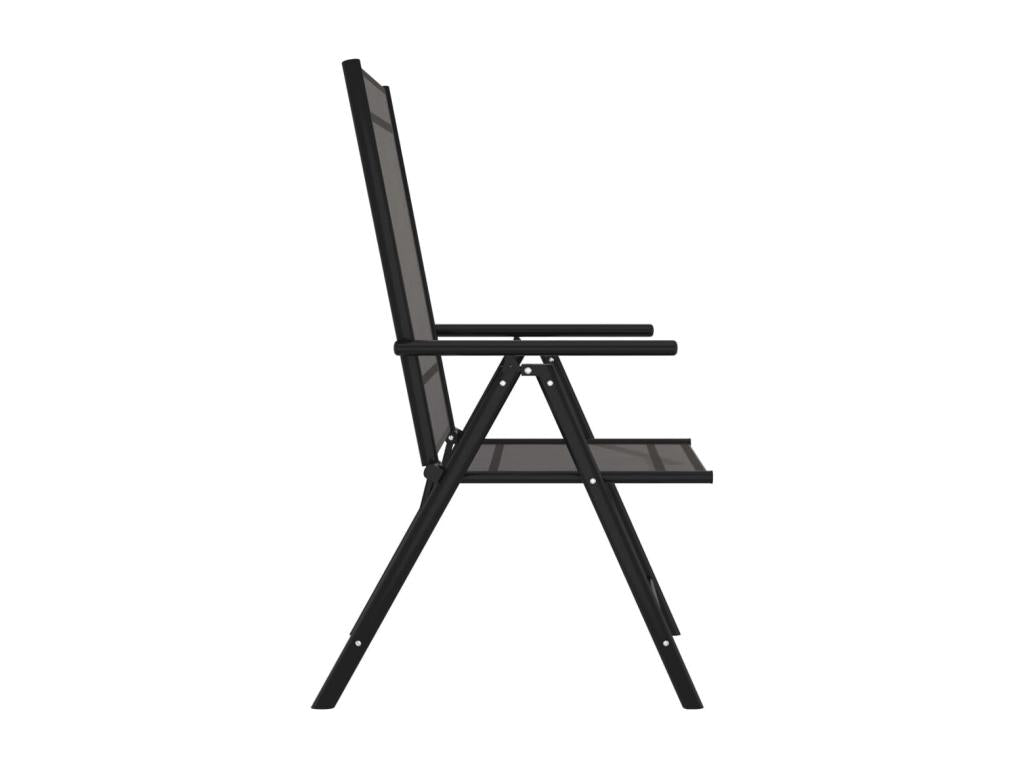 Chaises de jardin pliables 6 pcs Textilène Noir 2 AQVS60423