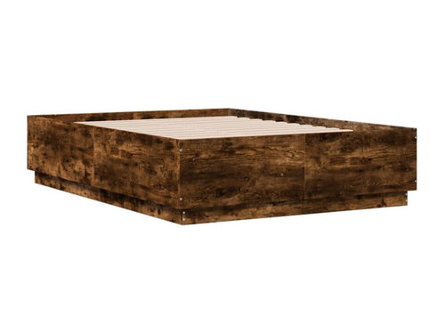 Smoked oak bed frame 140x190 engineered wood RMGR64652