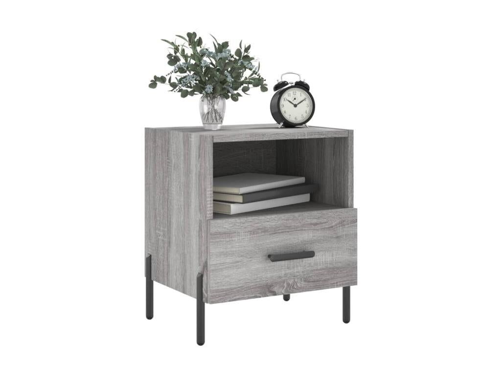 Tables de chevet 2 pièces gris Chicyla 40x35x47.5 cm UVXM72079