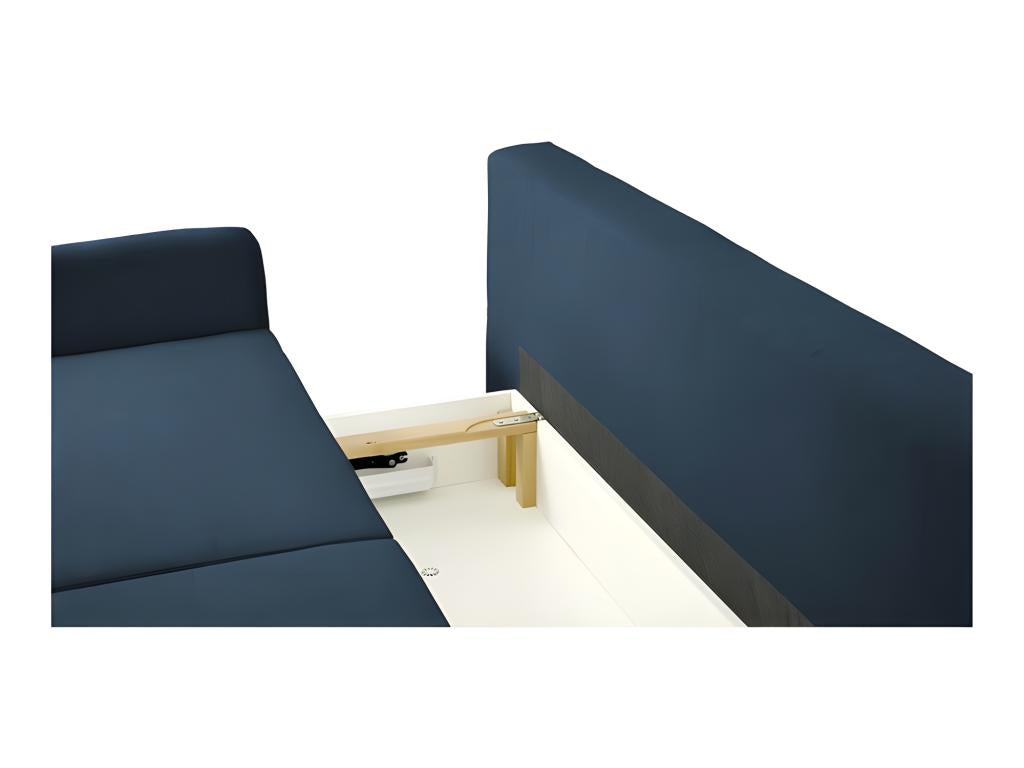 Canapé convertible 3 places tissu Decohaute NEVE77 210x99cm ton bleu MXHR11494
