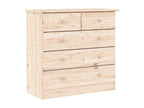 Chicyla Chest of Drawers 77x35x73 cm Solid Pine Wood EVVI80751