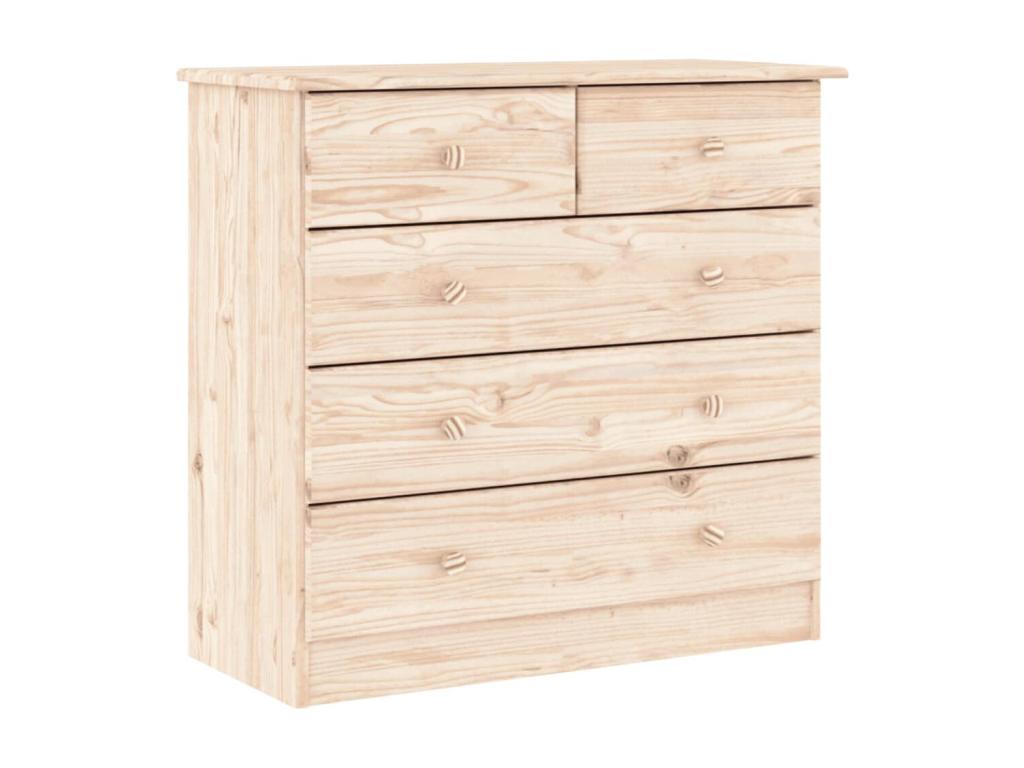 Chicyla Chest of Drawers 77x35x73 cm Solid Pine Wood EVVI80751
