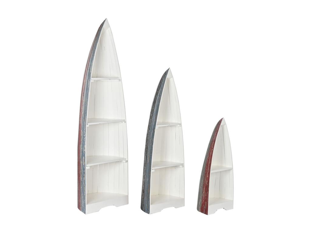 Set of 3 multicoloured wooden shelves JIGB92552