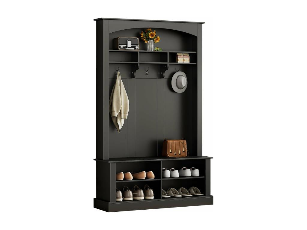 Black hallway shoe rack, 120cm diameter x 190cm high, OLUY76755