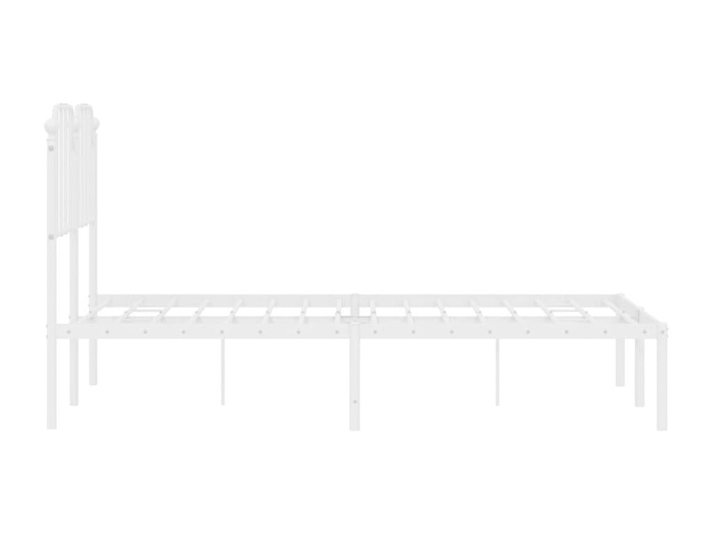 Metal bed frame with white headboard 120x190 cm UDTF54787