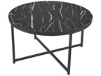 Table basse ronde Domopure pour salon 45x80 cm marbre noir / noir Domopure SUTE75886