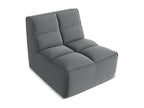 Armchair for modular sofa in velvet - steel - Domopure APNN96291