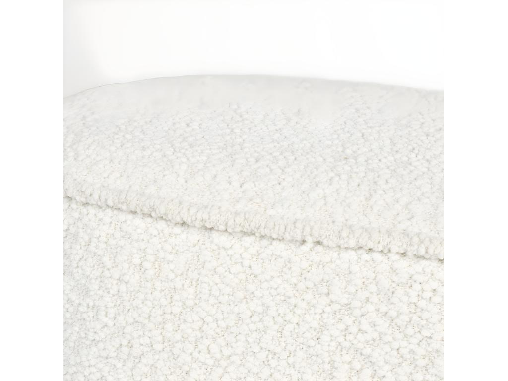 Domopure - Rounded bench in looped fabric, 93cm wide, White PTHU72728