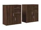 Buffets 2 pcs chêne marron 60x31x70 cm bois d'ingénierie NNBN85010