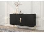 Buffet noire Chicyla avec des accents dorés / 138 cm KHUA31078