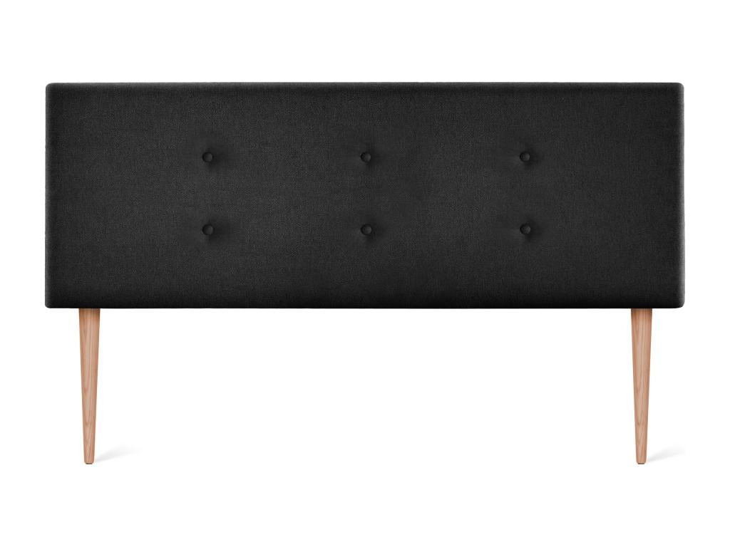 Domopure Aqualine fabric headboard with 2 Domopure button details, 135x105cm, with legs, for 120/135cm beds - Black UKFT24969