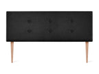 Domopure Aqualine fabric headboard with 2 Domopure button details, 135x105cm, with legs, for 120/135cm beds - Black UKFT24969