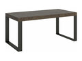 Domopure Extendable Dining Table - Brown - 4-Leg Base - 2 Thick Extension Leaves - Extends from 160 to 264cm UQZR60018