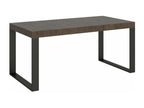 Domopure Extendable Dining Table - Brown - 4-Leg Base - 2 Thick Extension Leaves - Extends from 160 to 264cm UQZR60018