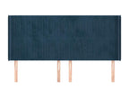 Tête de lit avec oreilles Bleu foncé 163x16x118/128 cm Velours EUDU63665