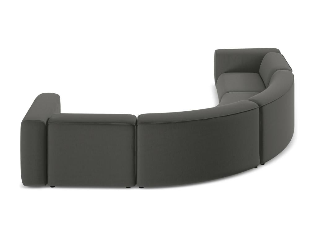 Modular corner sofa in velvet - steel - Domopure LRWO78481
