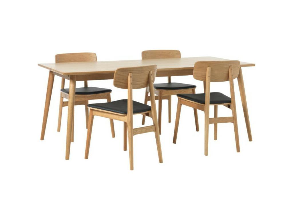 Decohaute - Extendable dining table for 8 to 10 people in wood, 190-280x90cm - Light wood DMHZ22050