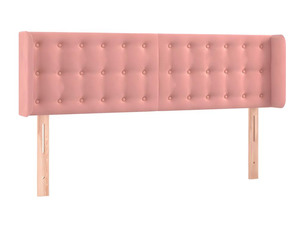 Tête de lit avec oreilles Rose 147x16x78/88 cm Velours XFQX57759