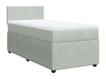 Domopure bed base and mattress, light grey, 80x200 cm, velvet, BCRI88167