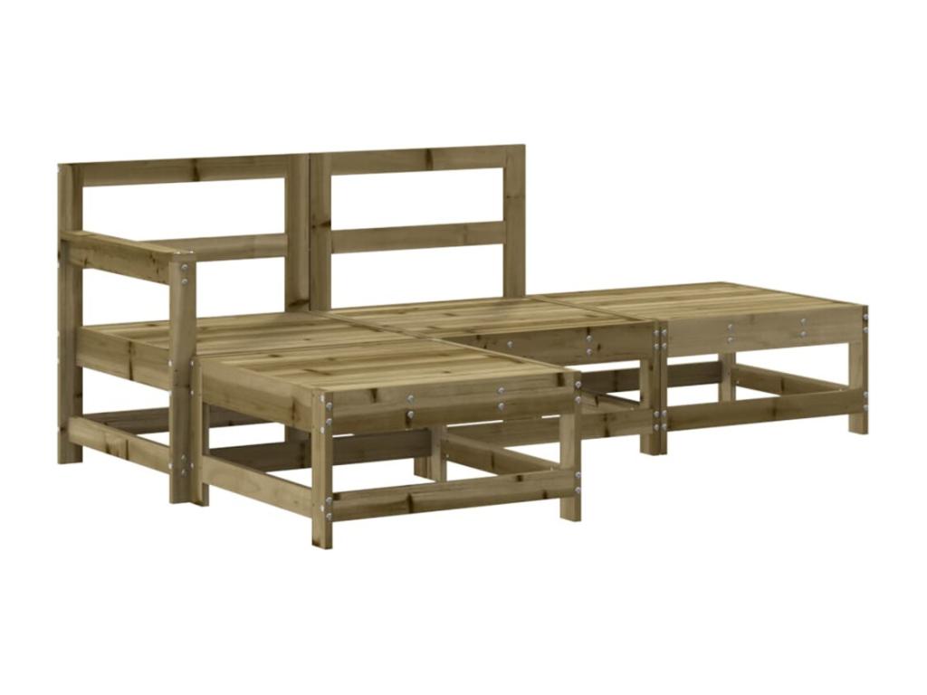 4-piece garden furniture set, impregnated pine wood IYQU68773