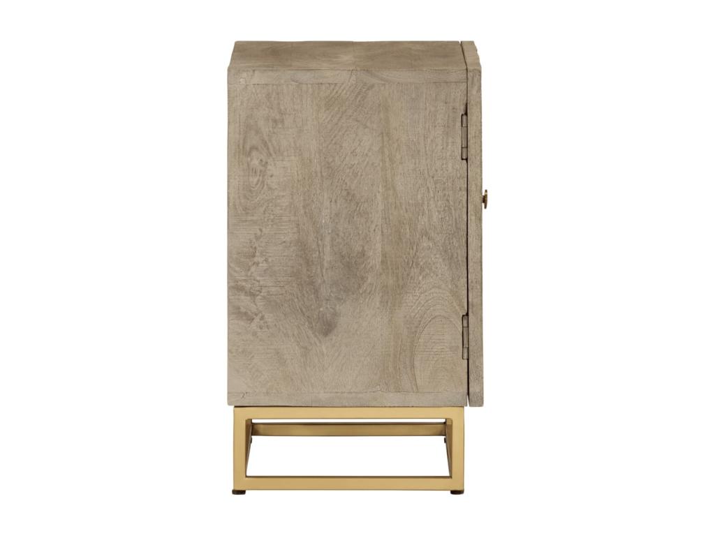 Table de chevet 40x30x50 cm bois massif manguier et fer IHBB10904
