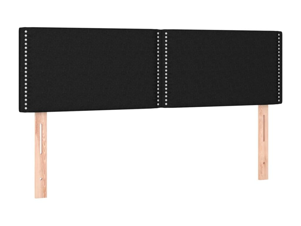 Upholstered bed base with mattress, black, 140x190 cm, fabric, WEWF42261